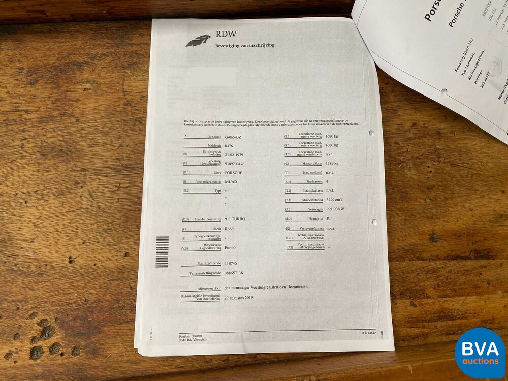 Porsche 911 3.3 Turbo Coupe 930 301PK, G-065-BZ.