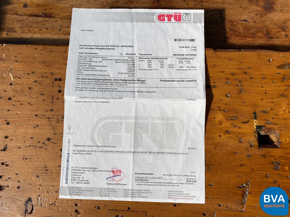 BMW Alpina B10 4.6 V8 347PK Sedan E39 1999 -Youngtimer-.