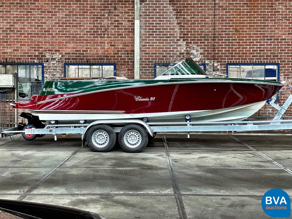 Quicksilver Classic 20 Mercruiser MPI 235hp (RIVA BOESCH Shape) Speedboat Trailer 2021.