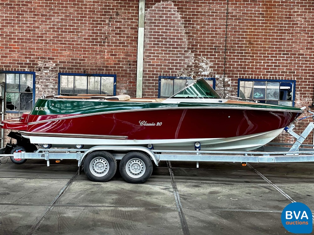 Quicksilver Classic 20 Mercruiser MPI 235hp (RIVA BOESCH Shape) Speedboat Trailer 2021.