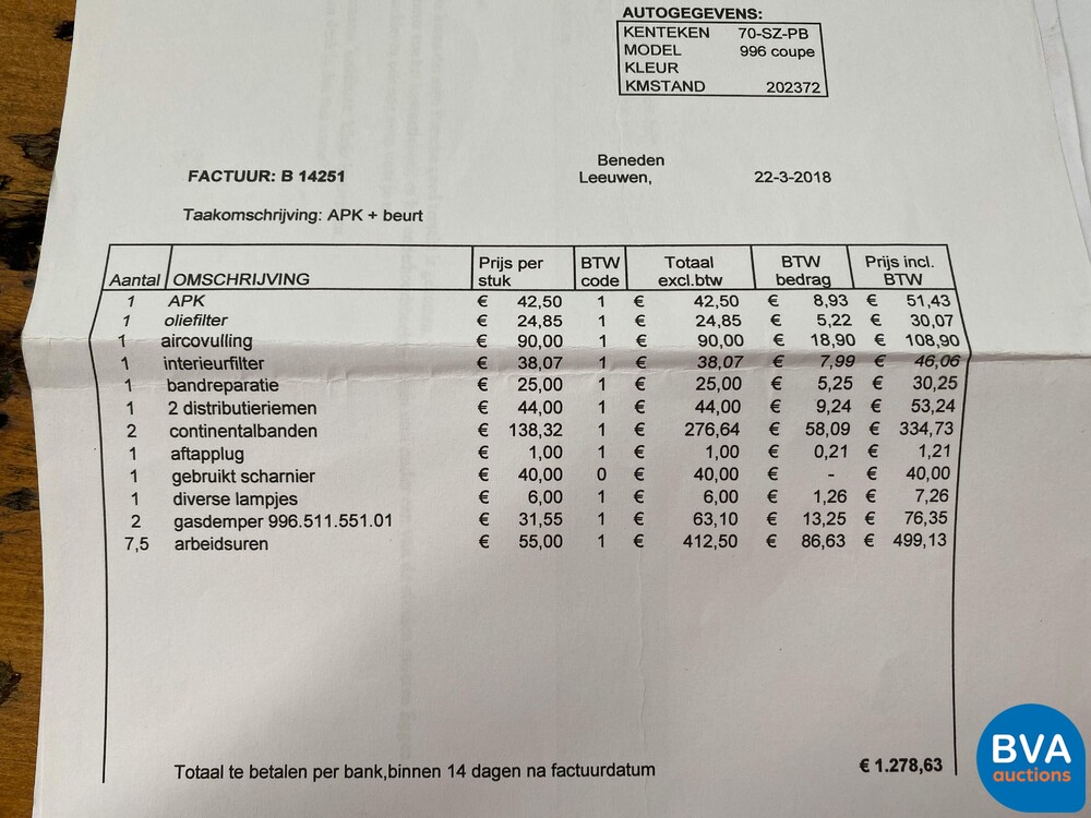 Porsche 911 Carrera 3.4 Coupé 301pk 996 2001, 70-SZ-PB