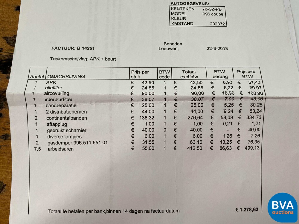 Porsche 911 Carrera3.4 Coupe 301pk 996 2001, 70-SZ-PB.