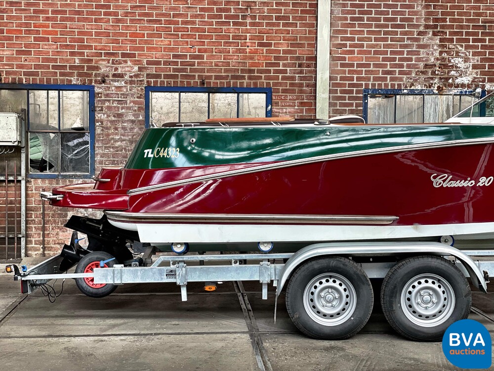 Quicksilver Classic 20 Mercruiser MPI 235hp (RIVA BOESCH Shape) Speedboat Trailer 2021.