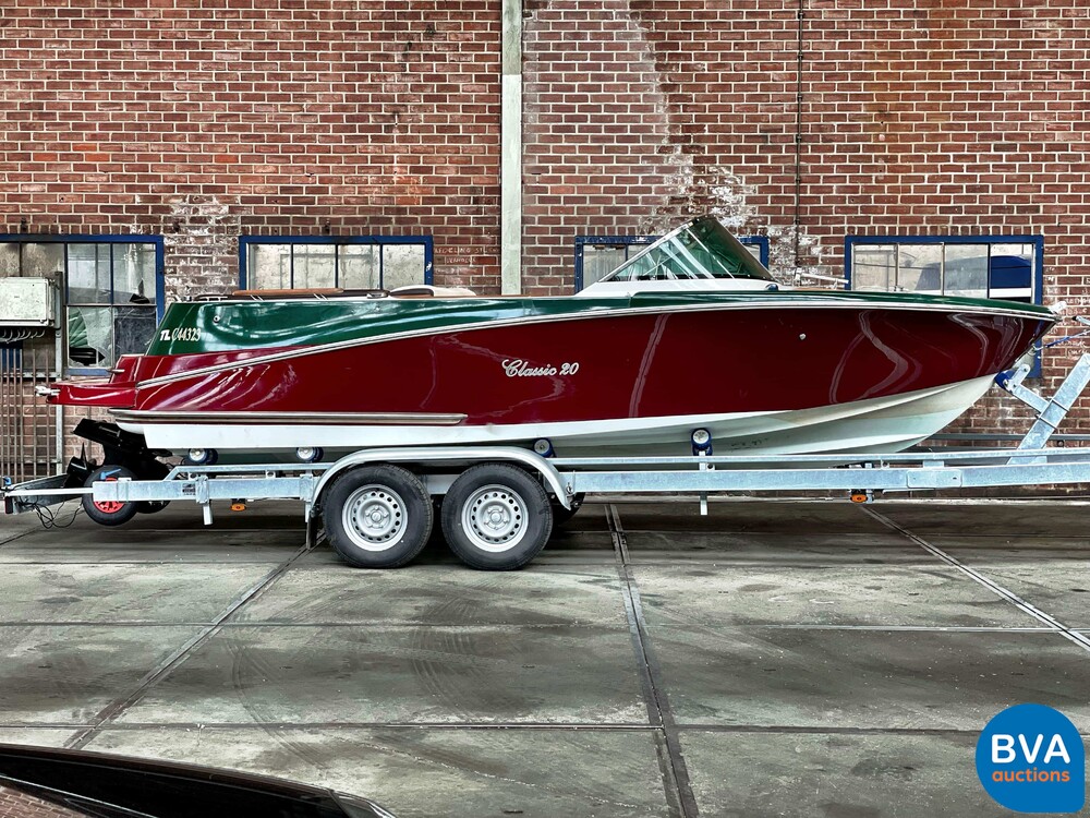 Quicksilver Classic 20 Mercruiser MPI 235hp (RIVA BOESCH Shape) Speedboat Trailer 2021.
