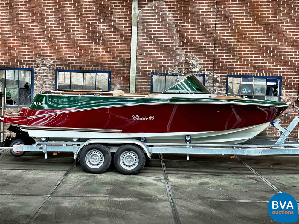 Quicksilver Classic 20 Mercruiser MPI 235hp (RIVA BOESCH Shape) Speedboat Trailer 2021.