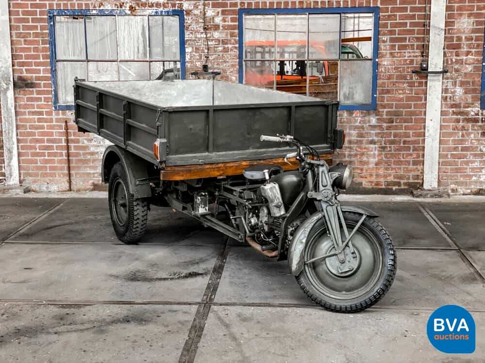 Moto Guzzi Ercole 500cc Hydraulischer Kipper Grün 1961.