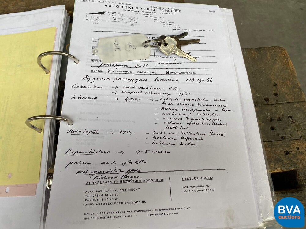 Mercedes-Benz 190SL Cabriolet W121 Roadster 143pk 1956 SL-Klasse, AH-04-70.