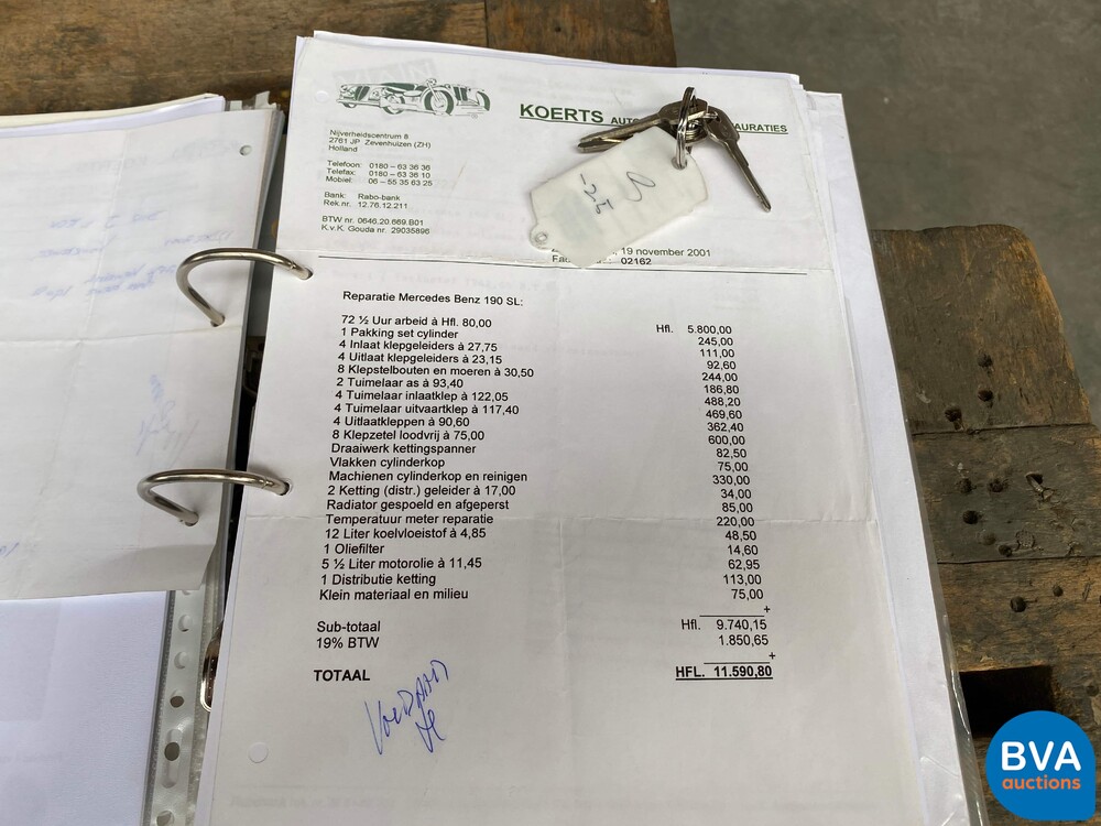 Mercedes-Benz 190SL Cabriolet W121 Roadster 143pk 1956 SL-Klasse, AH-04-70.