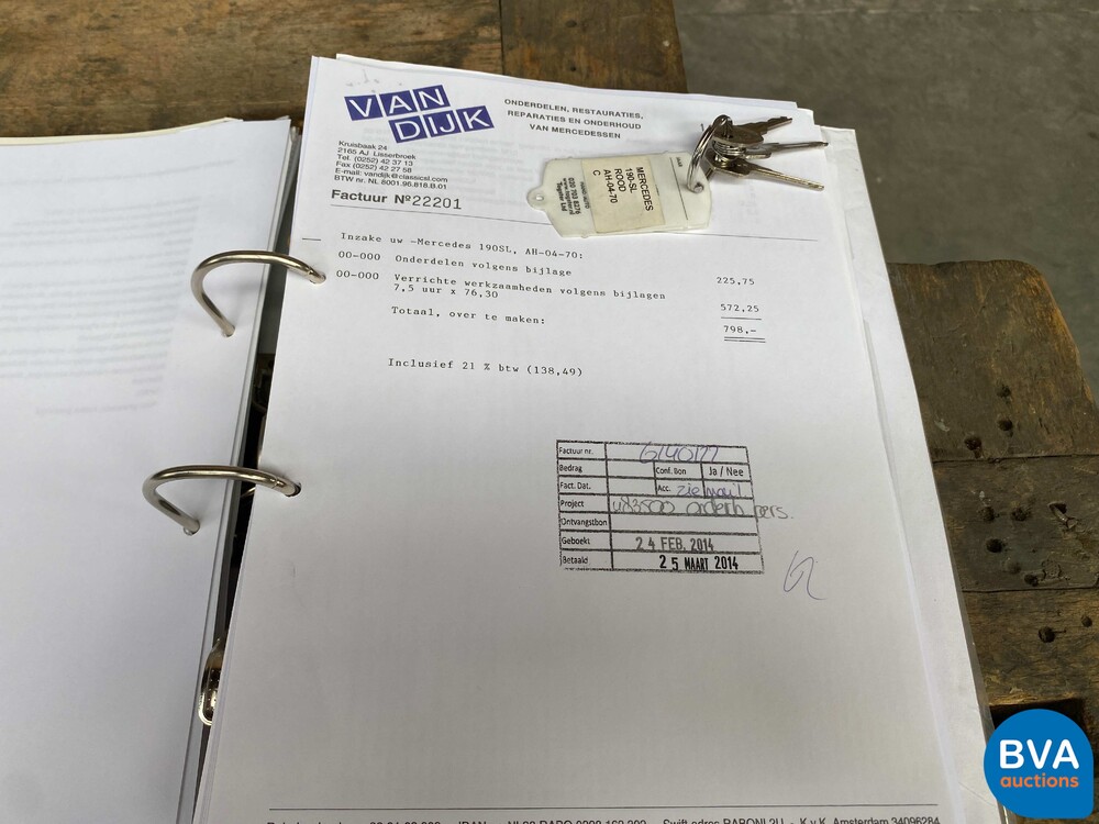 Mercedes-Benz 190SL Cabriolet W121 Roadster 143pk 1956 SL-Klasse, AH-04-70.