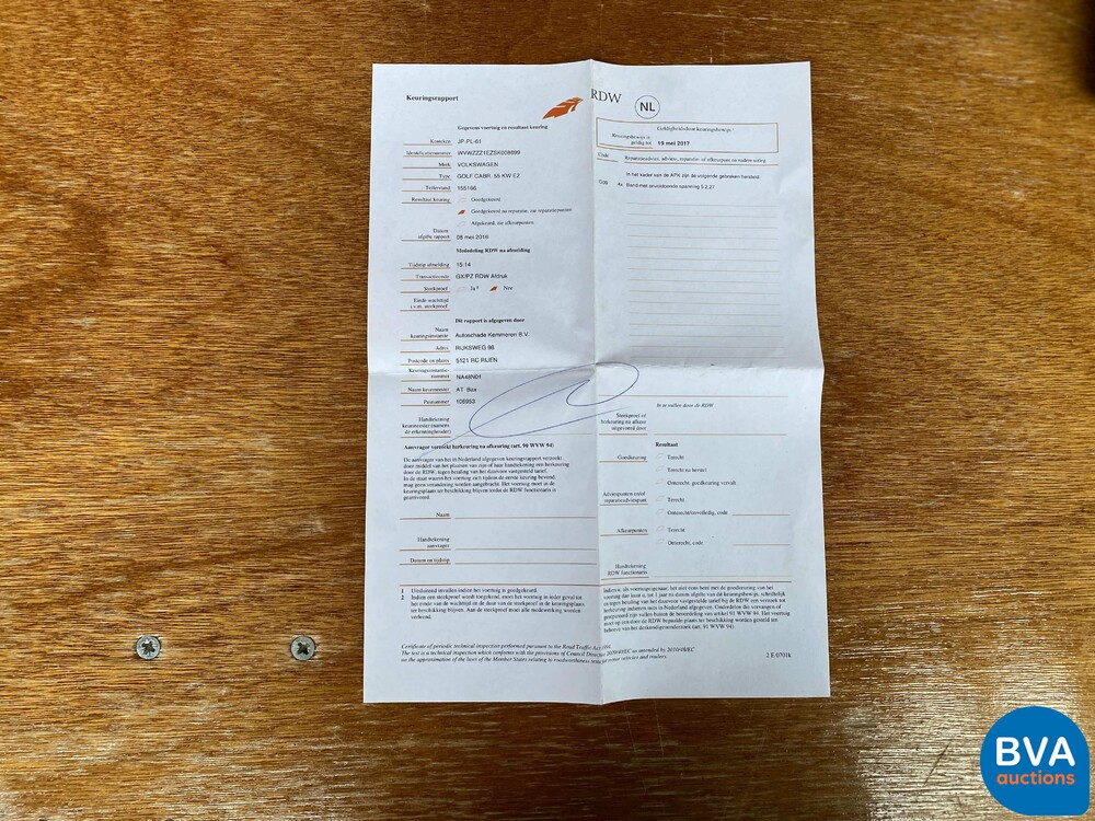 Volkswagen Golf 1.8 Convertible 75hp E2 -Org. NL-, J-PPL-61.