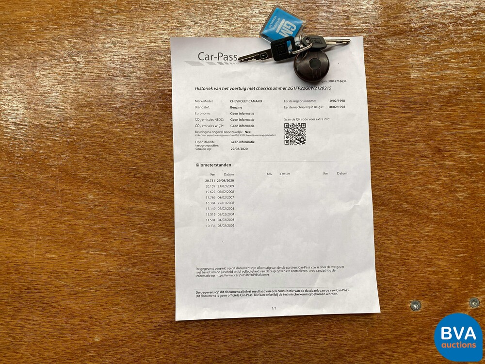 Chevrolet Camaro Z28 LS1 5.7L V8 288hp 1998.