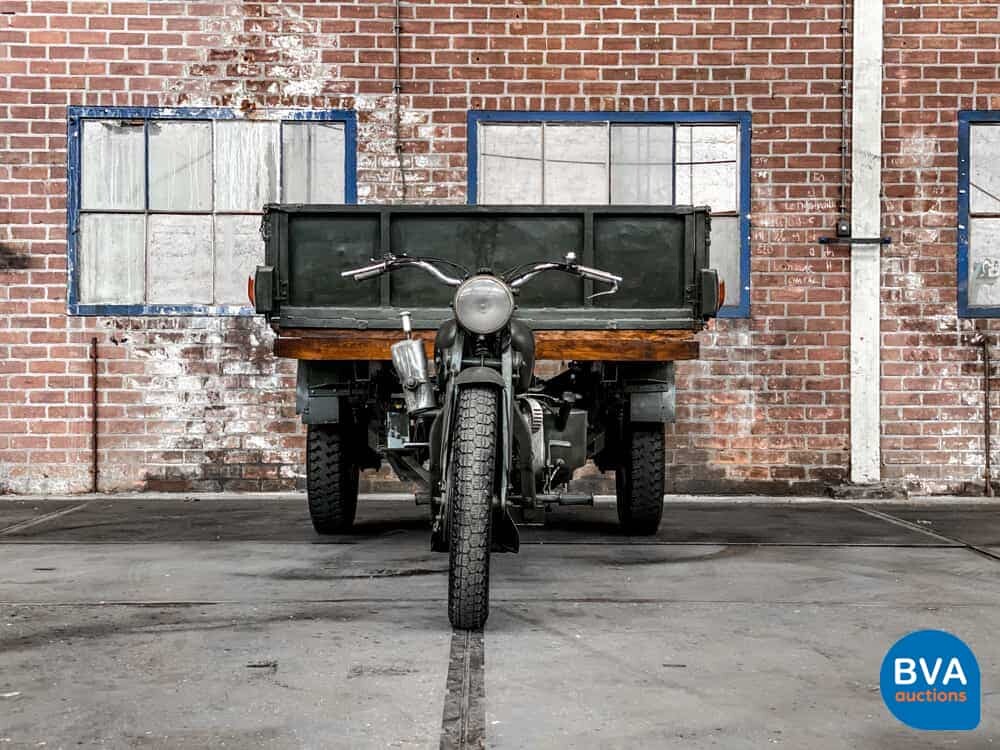 Moto Guzzi Ercole 500cc Hydraulischer Kipper Grün 1961.