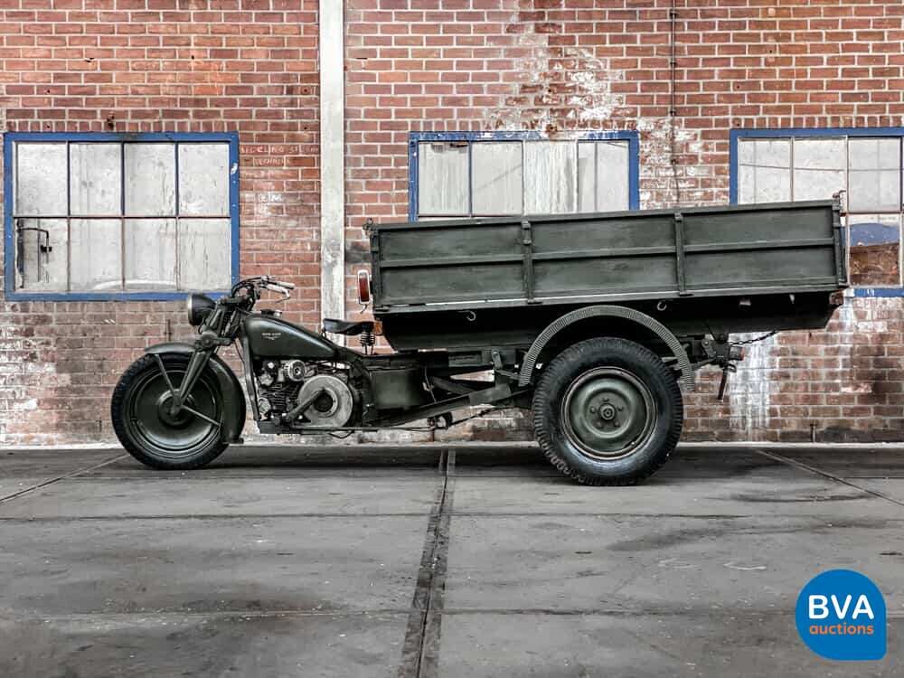 Moto Guzzi Ercole 500cc Hydraulischer Kipper Grün 1961.