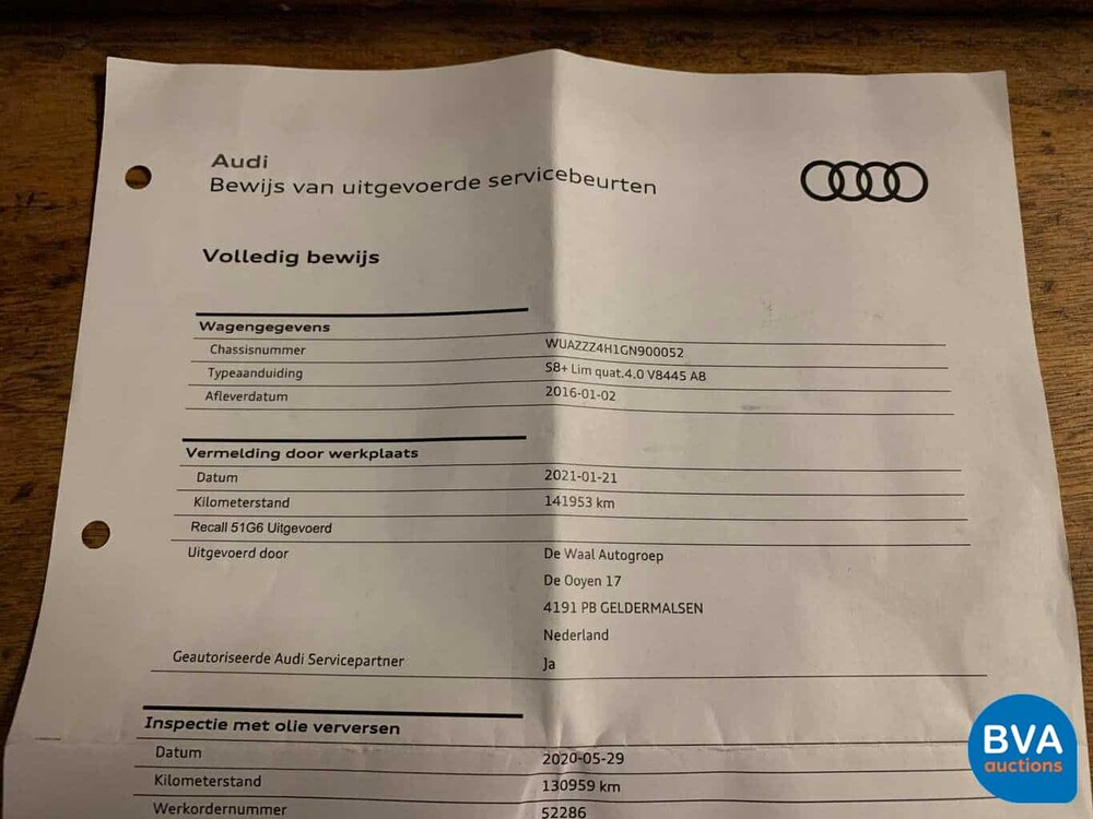 Audi S8 PLUS 4.0 TFSI plus Quattro 605pk 2016 Keramik Facelift.