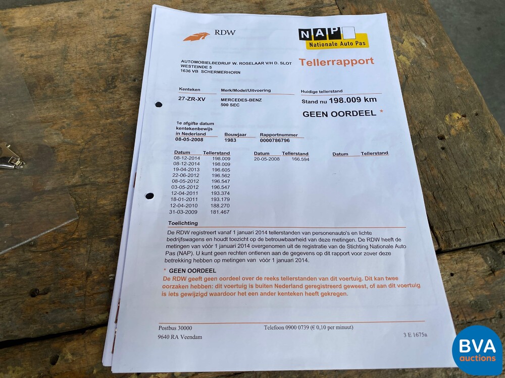 Mercedes-Benz 500SEC 231hp S-Class 1983, 27-ZR-XV.