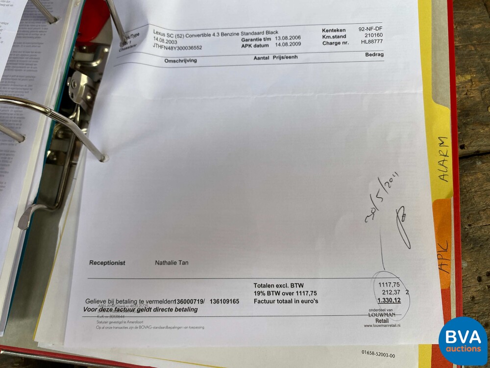 Lexus SC430 V8 286pk Cabriolet 2003, -Org NL- 92-NF-DF
