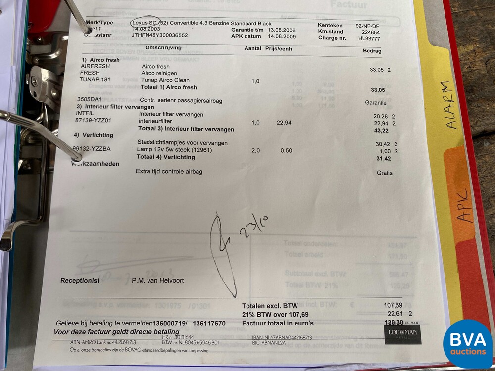 Lexus SC430 V8 286pk Cabriolet 2003, -Org NL- 92-NF-DF
