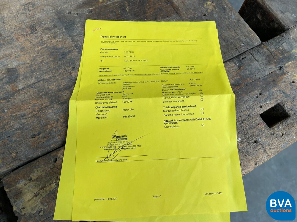 Mercedes-Benz E63 AMG 525pk Limousine E-klasse 2010, -Org NL- 00-KRJ-1