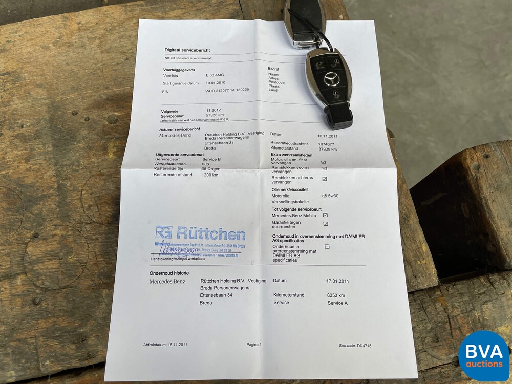 Mercedes-Benz E63 AMG 525pk Limousine E-klasse 2010, -Org NL- 00-KRJ-1