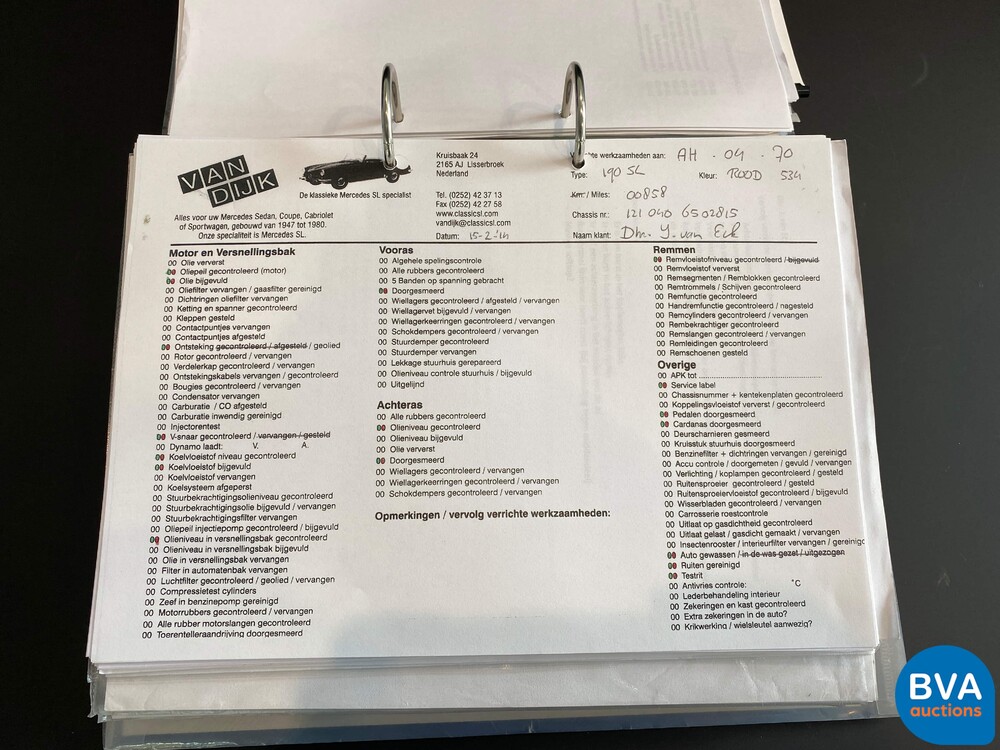 Mercedes-Benz 190SL Cabriolet W121 Roadster 143pk 1956 SL-Class, AH-04-70.