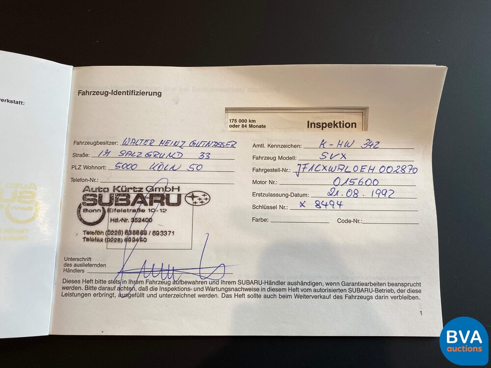 Subaru SVX 3.3 V6 Coupe 230pk 1992