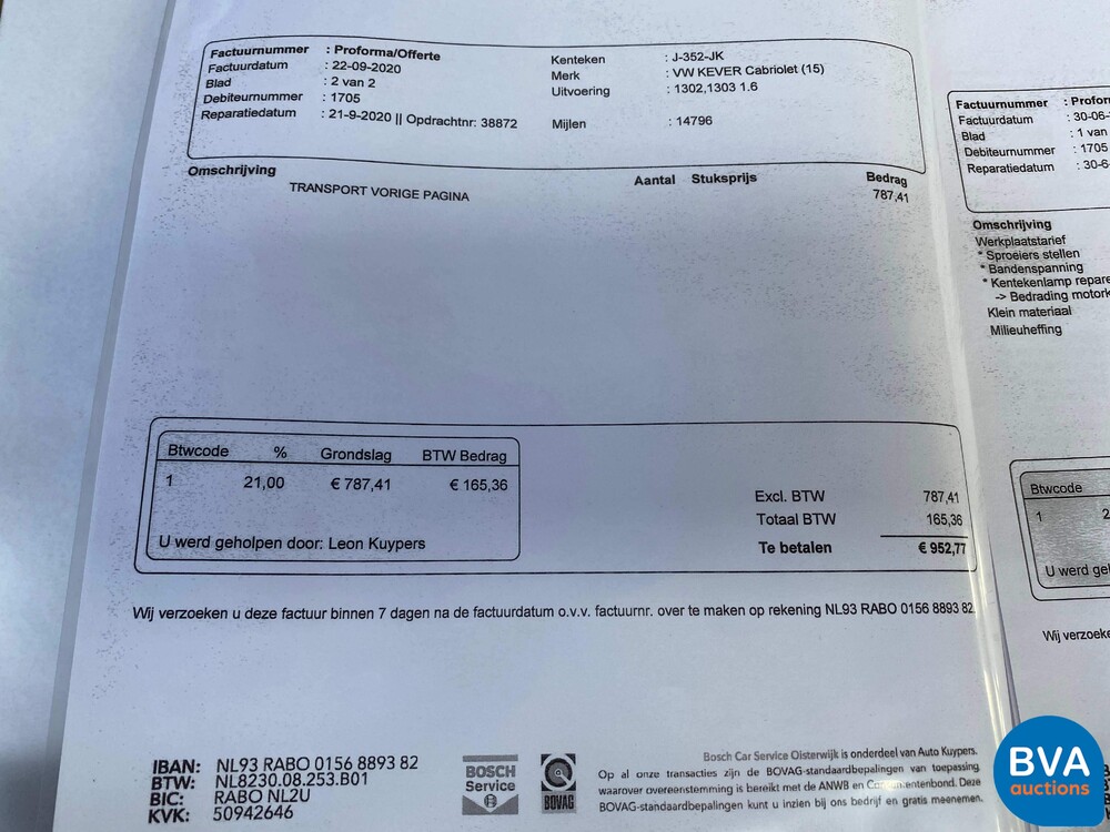 Volkswagen Käfer Cabrio 1.6 Einspritzkäfer 1978, J-352-JK.