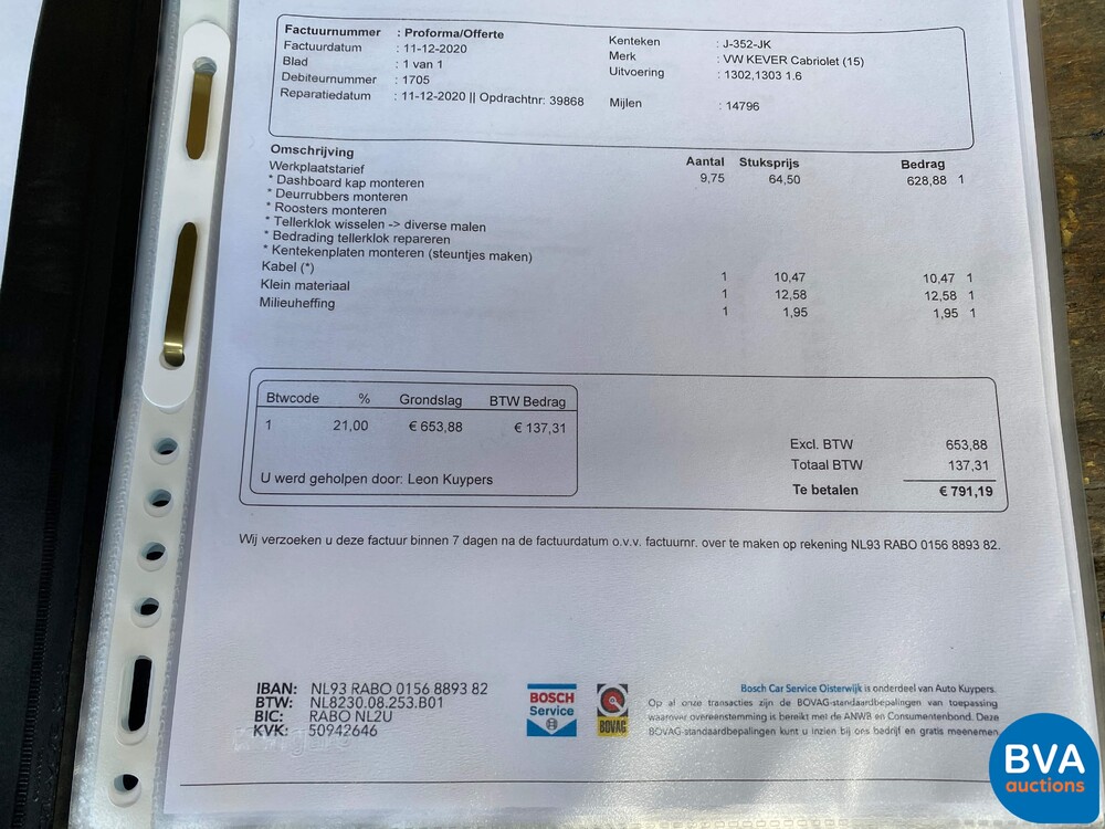 Volkswagen Käfer Cabrio 1.6 Einspritzkäfer 1978, J-352-JK.