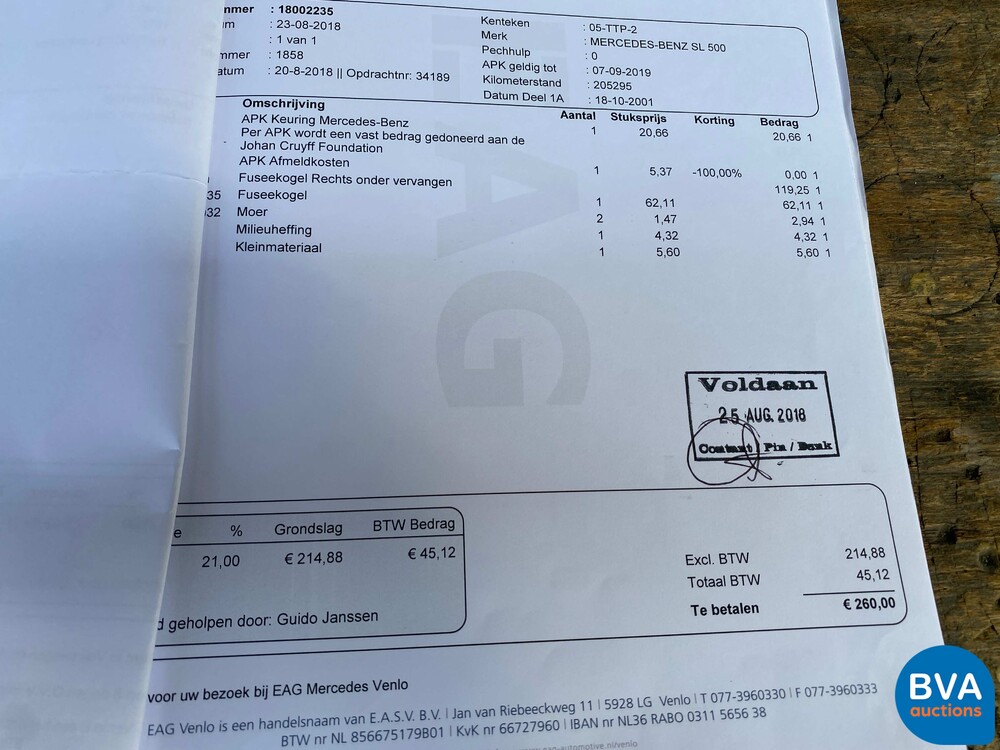 Mercedes-Benz SL500 Roadster SL-Klasse 306PS 2001, 05-TTP-2.