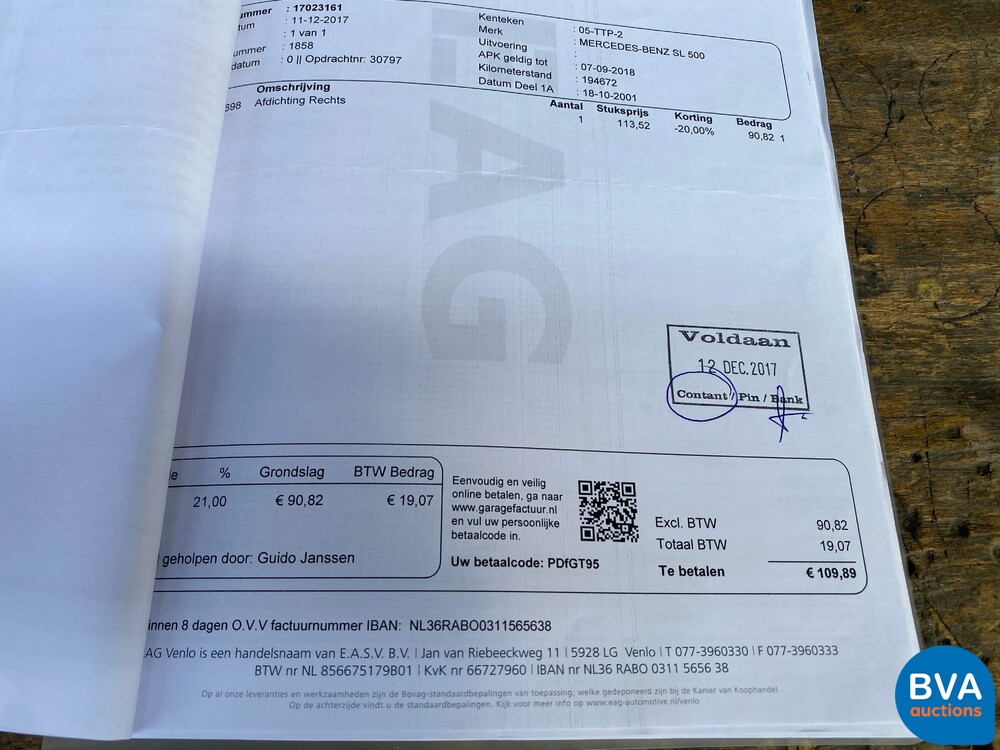 Mercedes-Benz SL500 Roadster SL-Klasse 306PS 2001, 05-TTP-2.