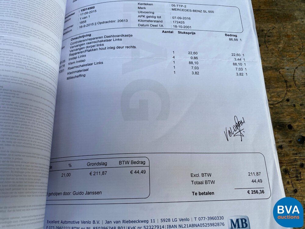 Mercedes-Benz SL500 Roadster SL-Klasse 306PS 2001, 05-TTP-2.