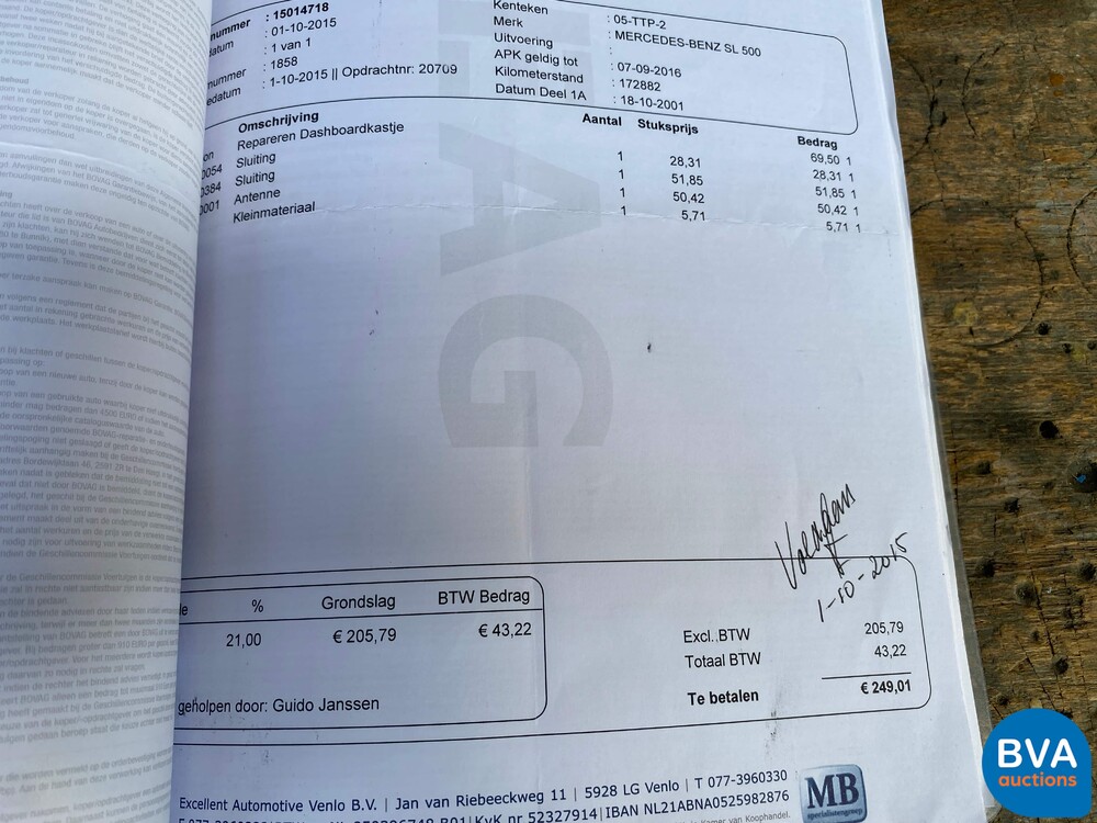 Mercedes-Benz SL500 Roadster SL-Klasse 306PS 2001, 05-TTP-2.