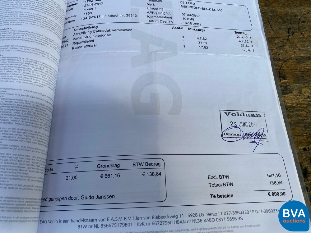 Mercedes-Benz SL500 Roadster SL-Klasse 306PS 2001, 05-TTP-2.