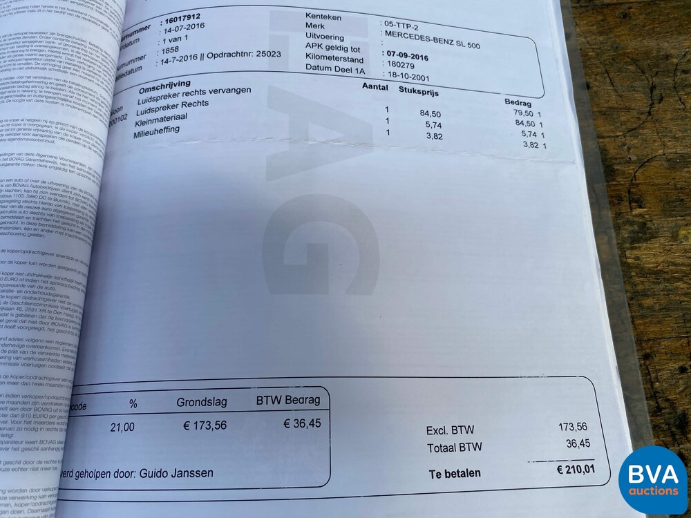 Mercedes-Benz SL500 Roadster SL-Klasse 306PS 2001, 05-TTP-2.