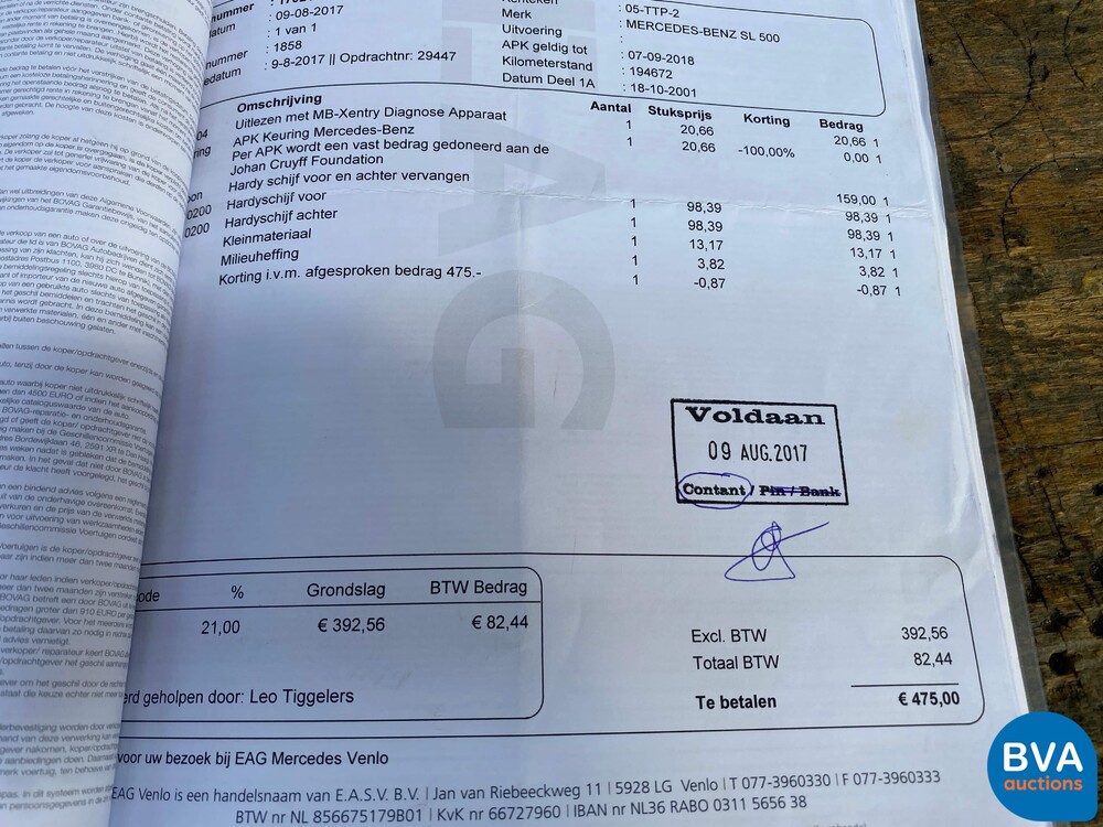 Mercedes-Benz SL500 Roadster SL-Klasse 306PS 2001, 05-TTP-2.