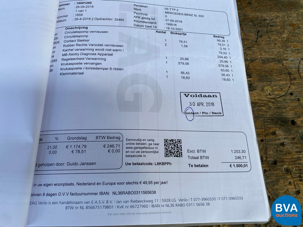 Mercedes-Benz SL500 Roadster SL-Klasse 306PS 2001, 05-TTP-2.