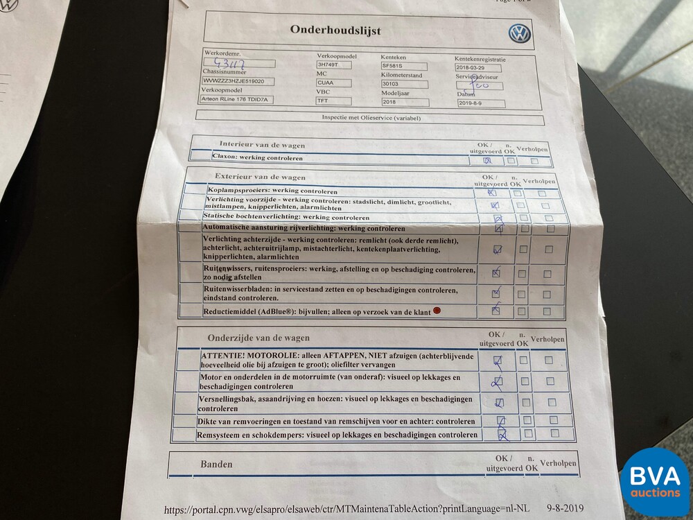 Volkswagen Arteon 2.0 TDI 4Motion Business R-line 239pk 2018, -Org NL- SF-581-S.