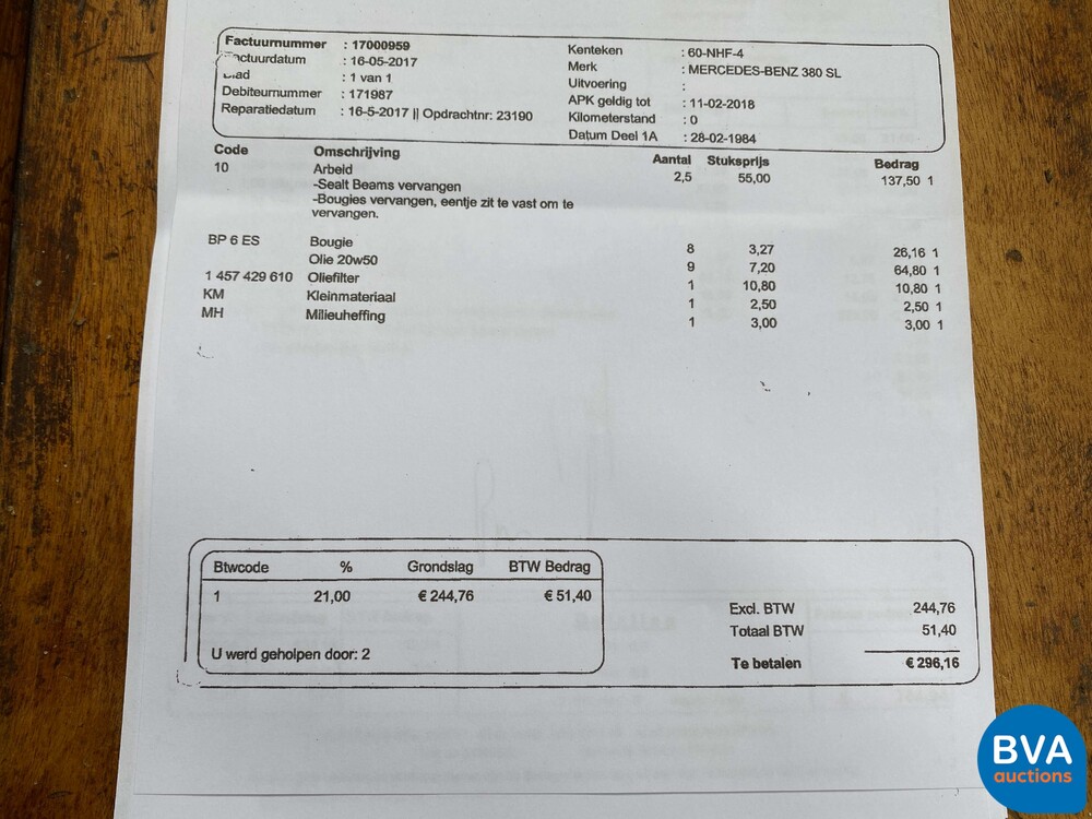 Mercedes-Benz 380SL 155 PS SL-Klasse 1984, 60-NHF-4.