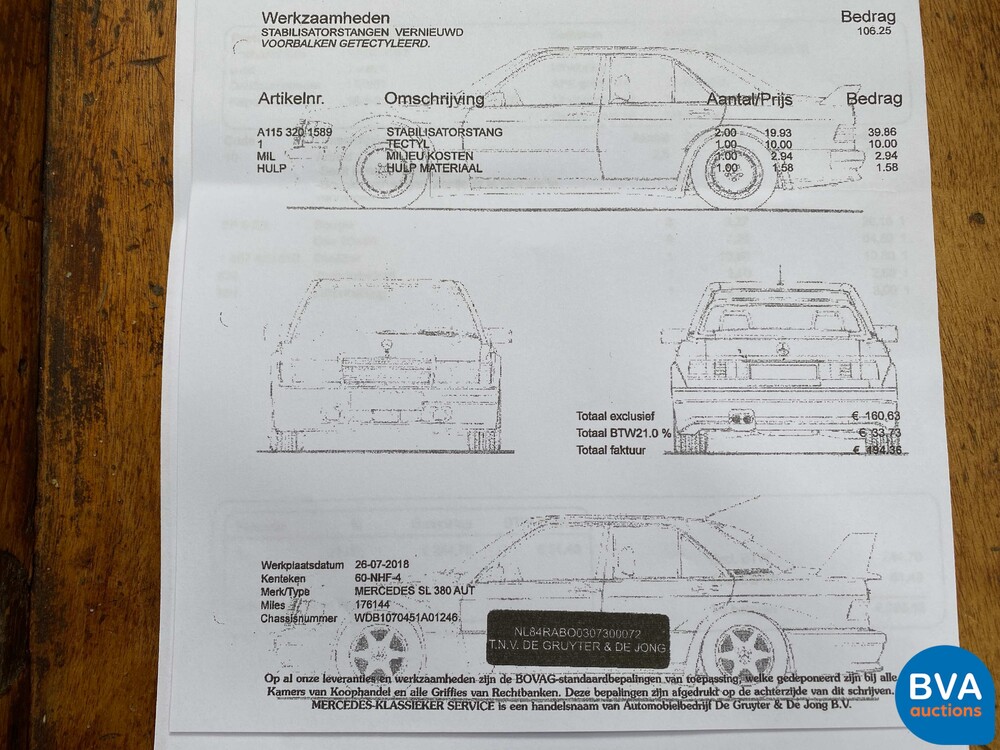 Mercedes-Benz 380SL 155 PS SL-Klasse 1984, 60-NHF-4.