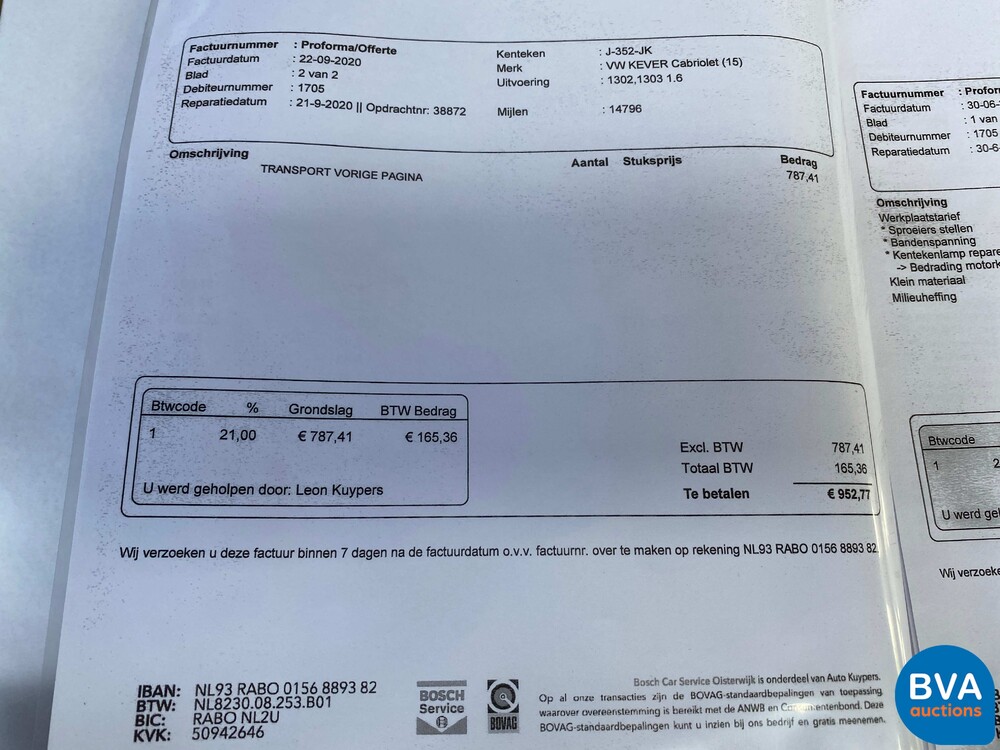 Volkswagen Käfer Cabrio 1.6 Einspritzkäfer 1978, J-352-JK.