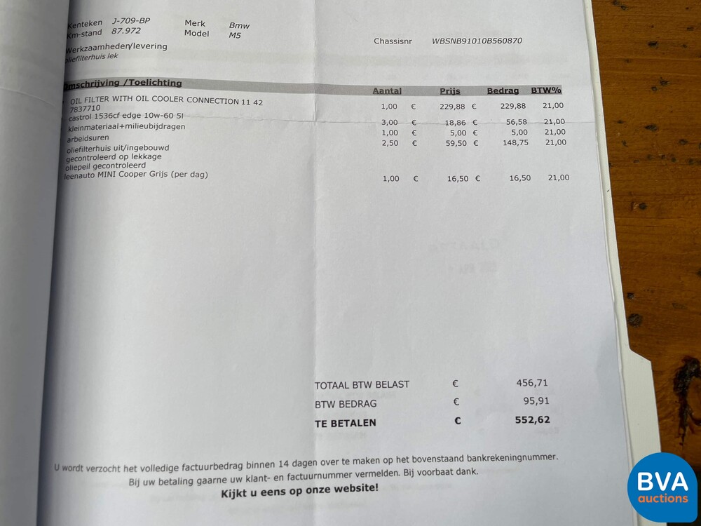 BMW M5 5.0 V10 E60 507pk 5-Serie 2005 -YOUNGTIMER-, J-709-BP.