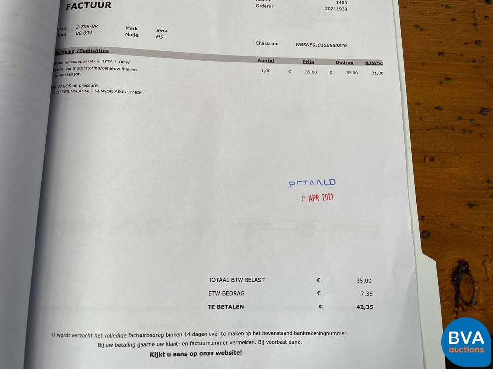 BMW M5 5.0 V10 E60 507pk 5-Serie 2005 -YOUNGTIMER-, J-709-BP.