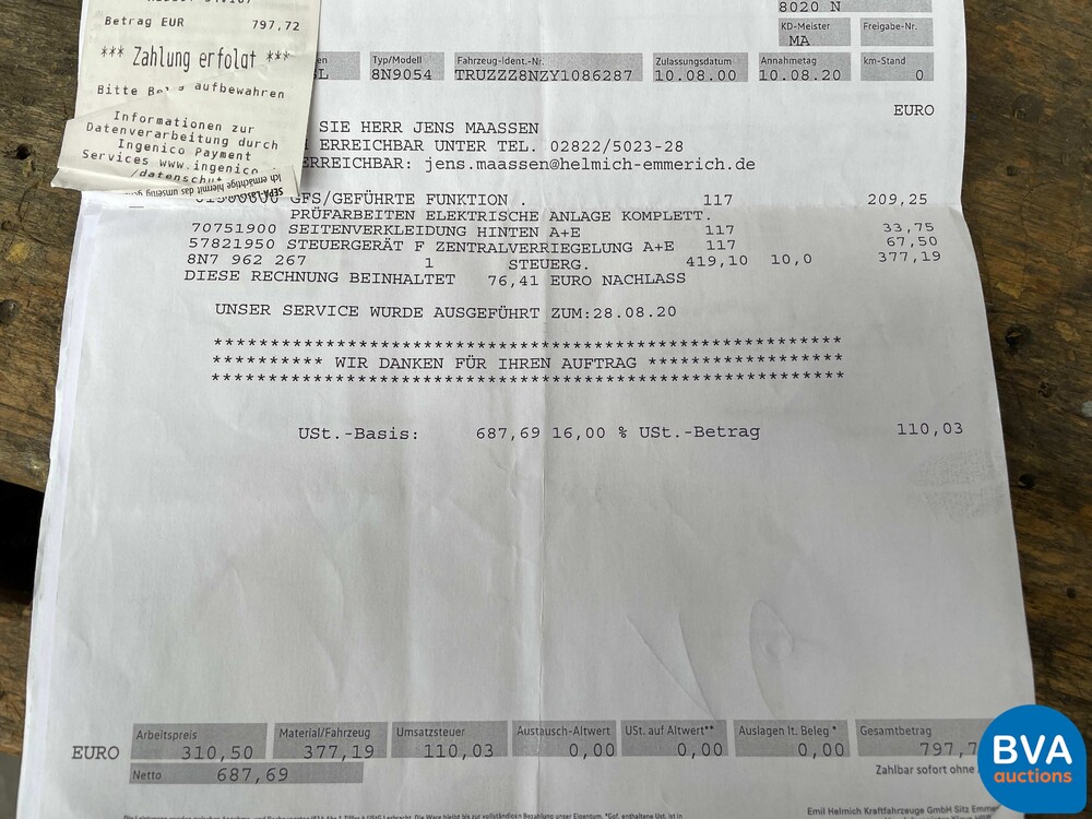 Audi TT-Roadster 1.8 Turbo 179 PS 2000 -Org. NL-, 86-FX-SL.