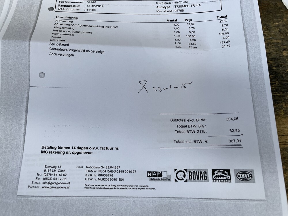 Triumph TR4A2.1A TR4 Cabrio -Org.NL-1966, 49-21-BX.