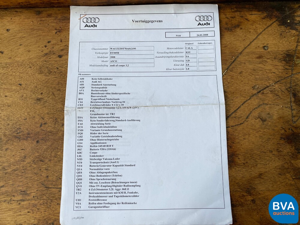 Audi A5 Coupe 3.2 FSI S-Line 265 PS 2007, 92-XV-LH.