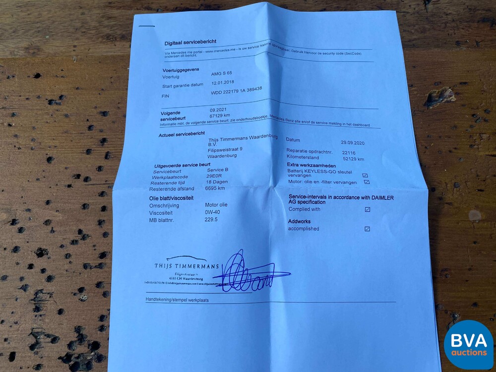 Mercedes-Benz S65 AMG Lang V12 S-Klasse 630PS 2018 -Org NL-, RS-977-V.