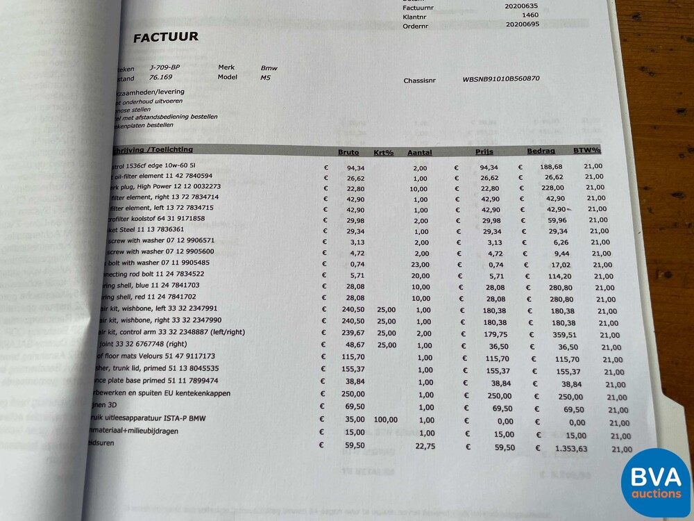 BMW M5 5.0 V10 E60 507pk 5-Serie 2005 -YOUNGTIMER-, J-709-BP.