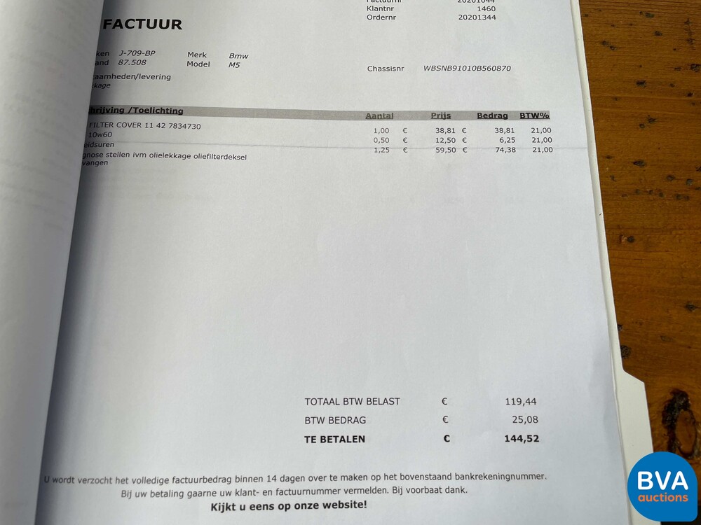 BMW M5 5.0 V10 E60 507pk 5-Serie 2005 -YOUNGTIMER-, J-709-BP.