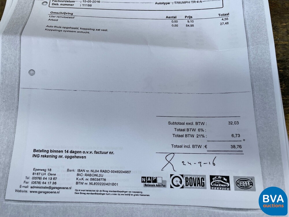 Triumph TR 4 A 2.1A TR4 Cabriolet -Org.NL- 1966, 49-21-BX