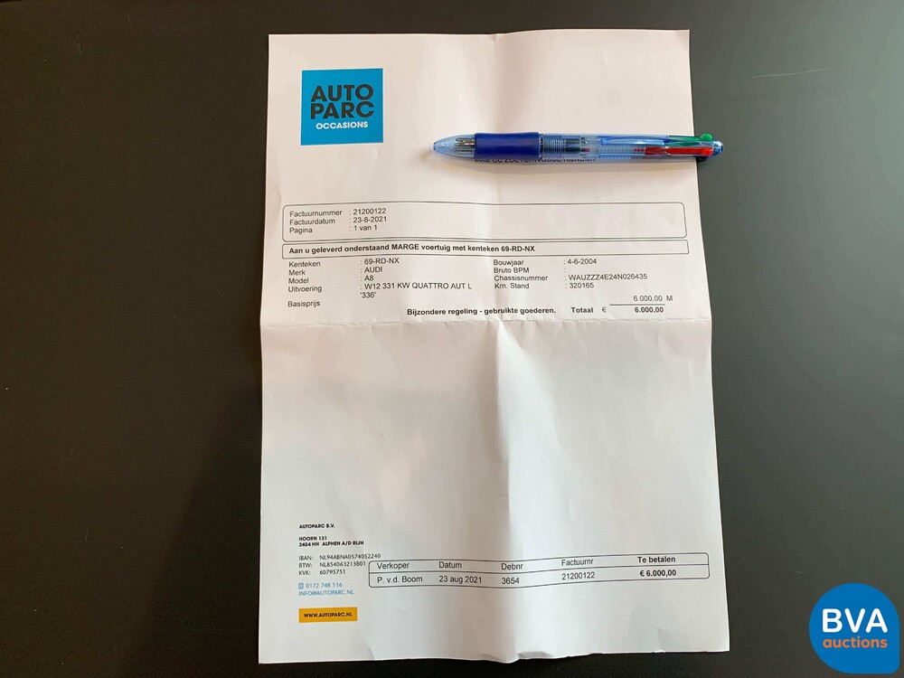 Audi A8 Lang 6.0 W12 Quattro Pro Linie 450 PS 2004, 69-RD-NX.