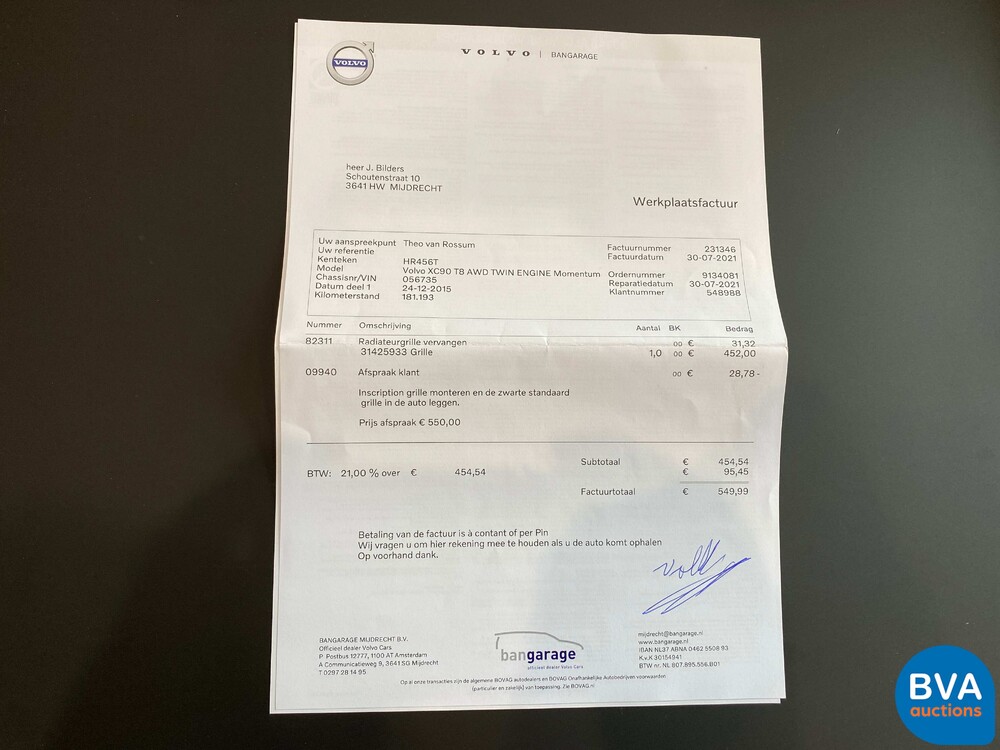 Volvo XC90 2.0 T8 Twin Engine Plug-In Hybrid AWD Beschriftung 7-Personen 407pk 2015, HR-456-T.